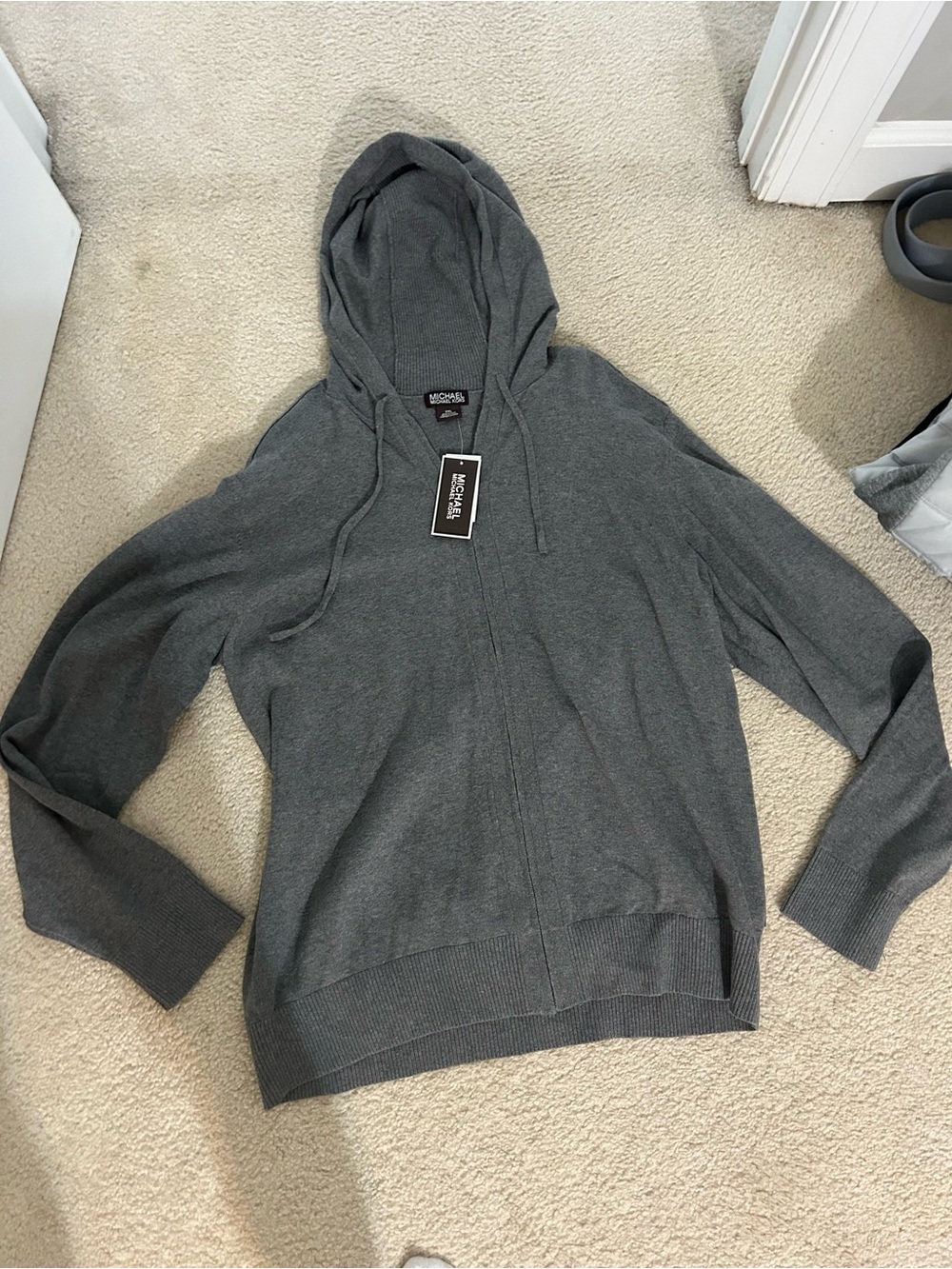 Michael Kors Charcoal Zip Hoodie Sweater